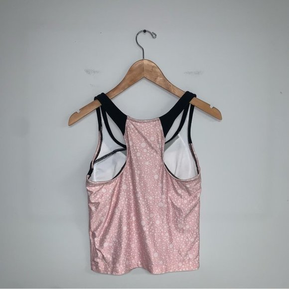 Nike Vintage Tank Top  Size Small Polka Dot Light Pink White Black Embroidered - Picture 4 of 9